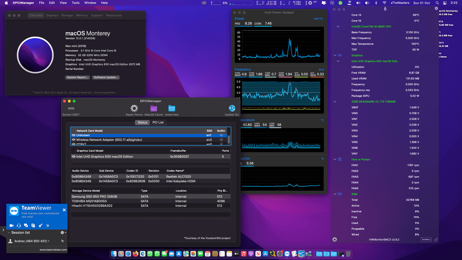 Success Hackintosh macOS Monterey 12.0.1 Build 21A559 in Gigabyte Z390 Designare + Intel Core i9 9900